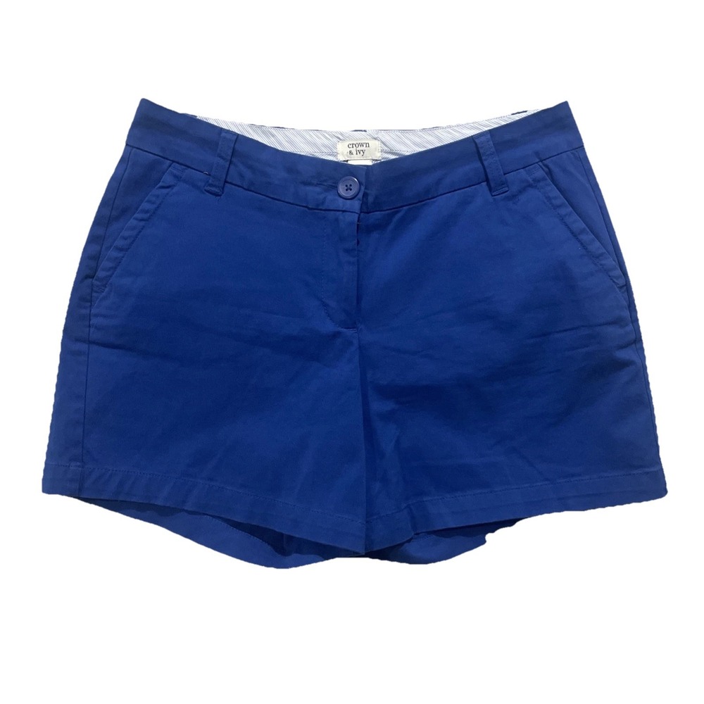 Crown & Ivy‎ Sz 4 CAROLINE Royal BLUE  Shorts Women's EXCELLENT Fast Shipping